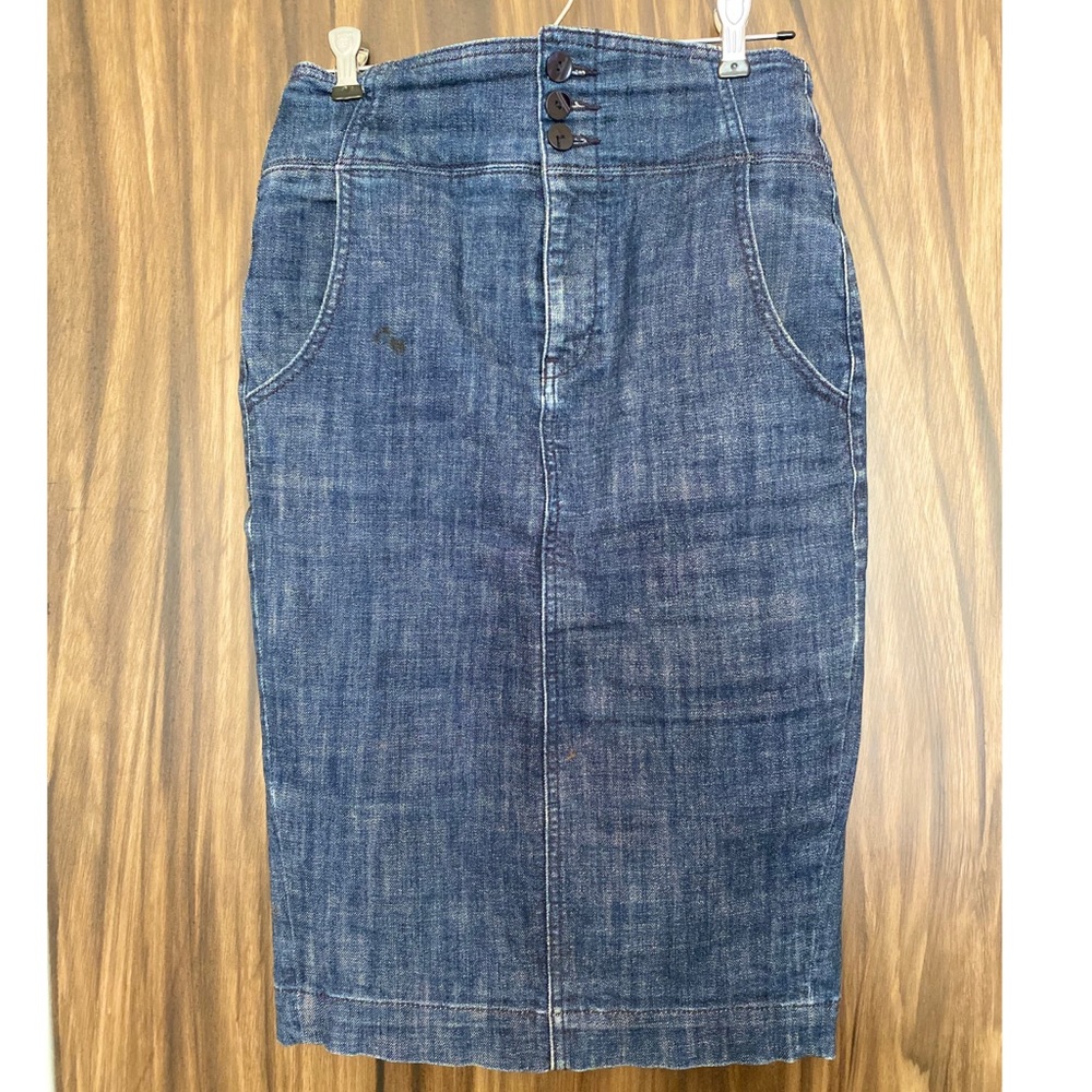 High-waisted, Denim Pencil Skirt
